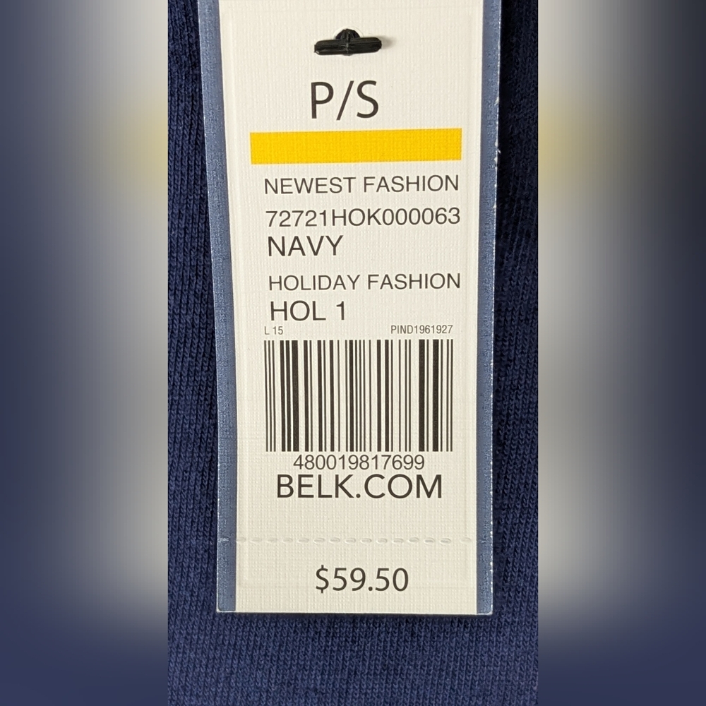 NWT Crown & Ivy Navy Blue Peplum PS Long Sleeve Sweatshirt Turtleneck - Picture 8 of 8